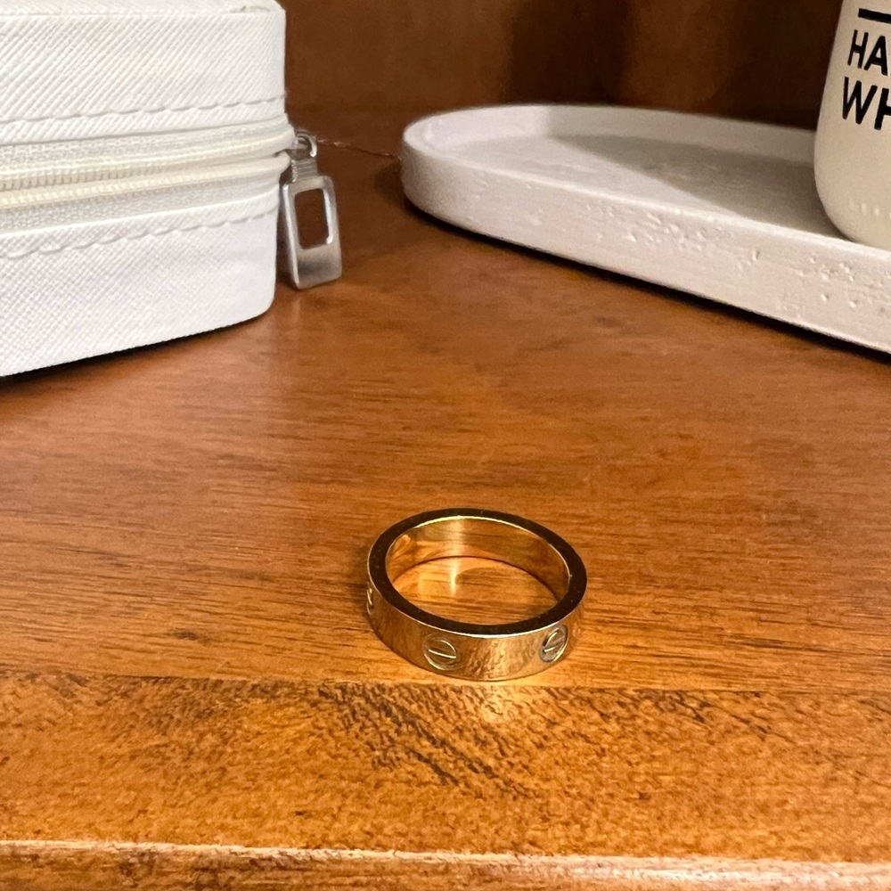 Gold Ring with Engraved Design